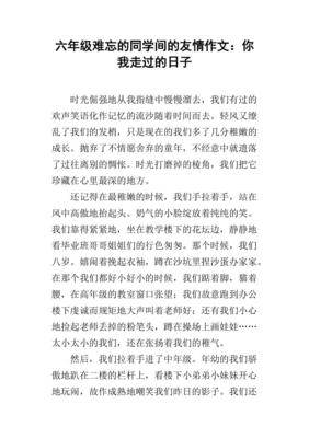难忘的友情作文