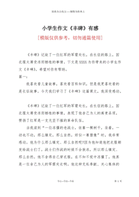读丰碑有感600字作文