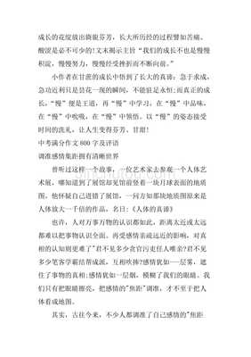初中成长类作文800字