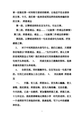 难忘师恩开头