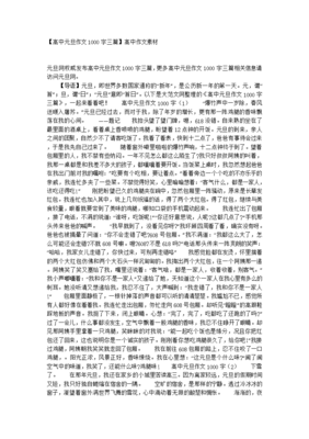 高中作文一千字