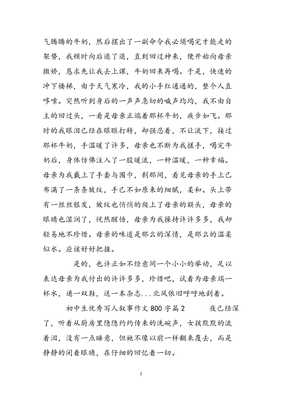 优秀叙事作文800字初中