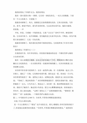 我的好朋友作文800字