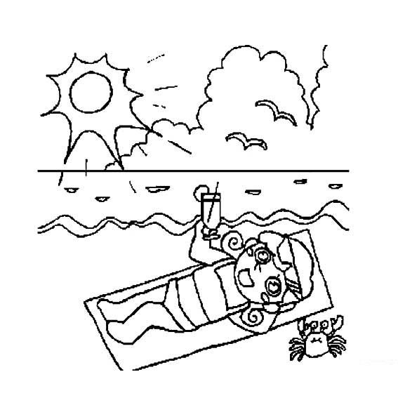 夏天的简笔画图片