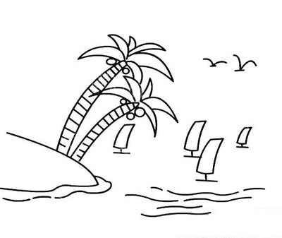 夏天的简笔画图片