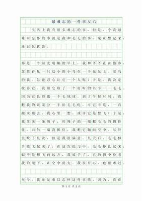 学校里最难忘的一件事