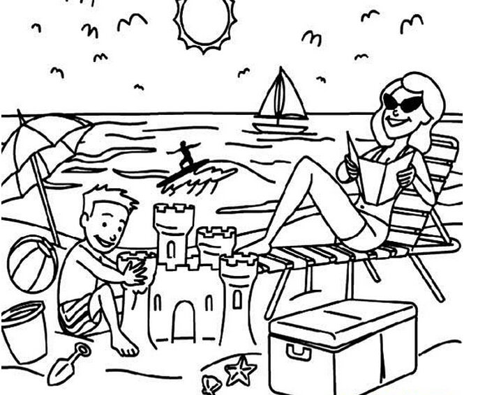 夏天的简笔画图片