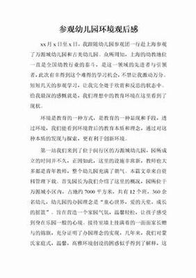 幼儿园观后感500字