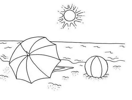 夏天的简笔画图片