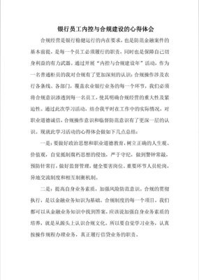 金融合规心得体会
