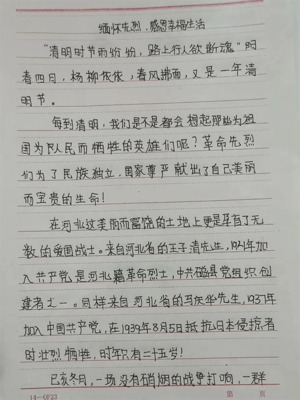 清明节缅怀先烈征文