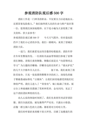 参观消防局观后感