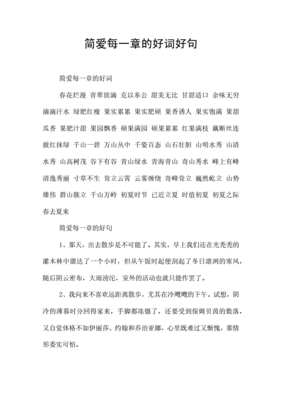 好词好句好段加感悟