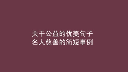 名人慈善的简短事例