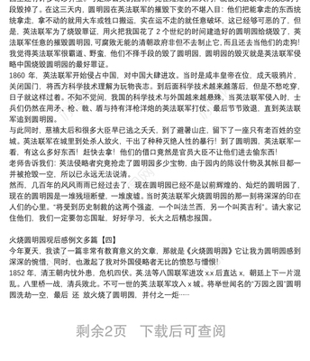 火烧圆明园的观后感