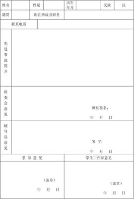 优秀学生审批表