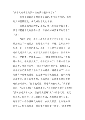 难忘的什么作文400字