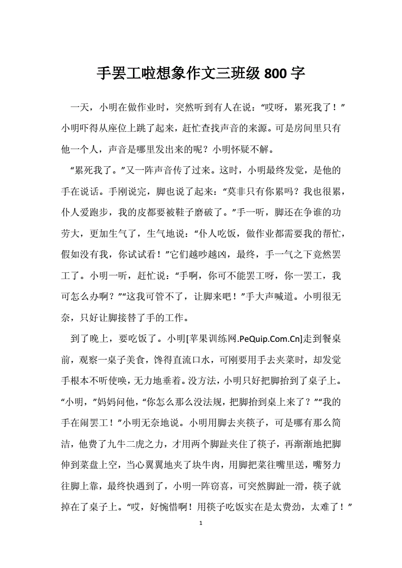手作文800字