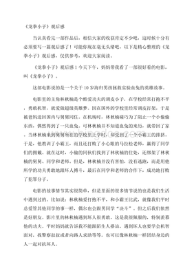 龙拳小子观后感
