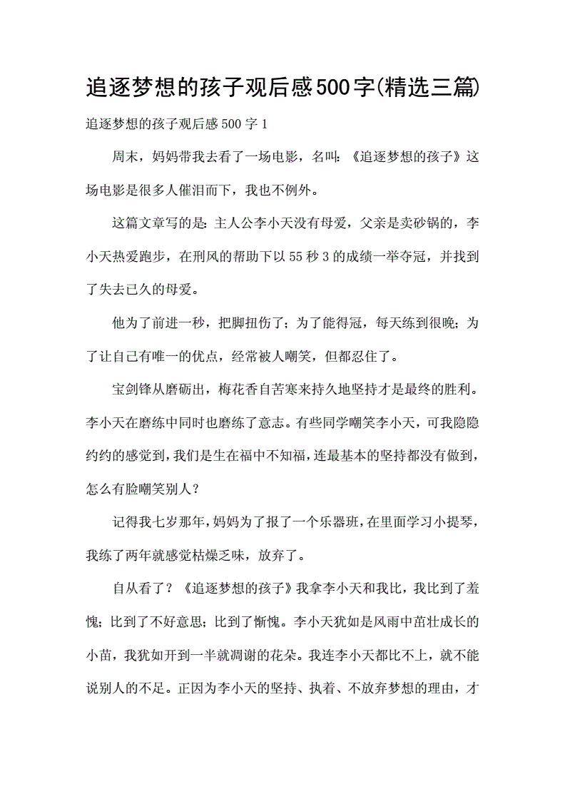 梦想500字