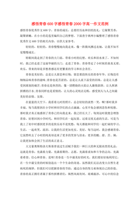 青春感悟作文600字