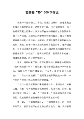 静的魅力作文800字