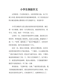倒叙的作文800字