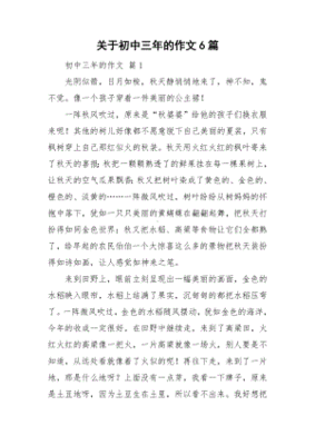 关于初中三年的作文