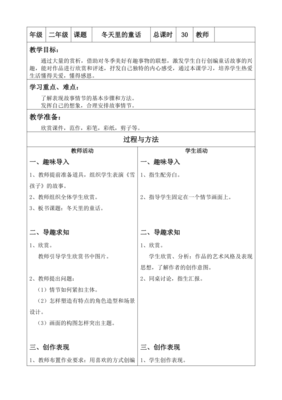 冬天的童话教案