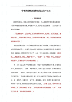 记叙文加批注