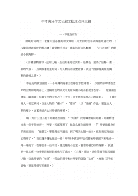 记叙文加批注