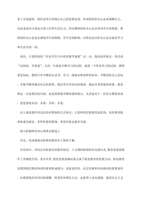 新入职教师培训心得体会