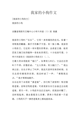 我家的小狗作文200字