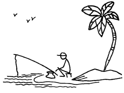 夏天的海滩简笔画