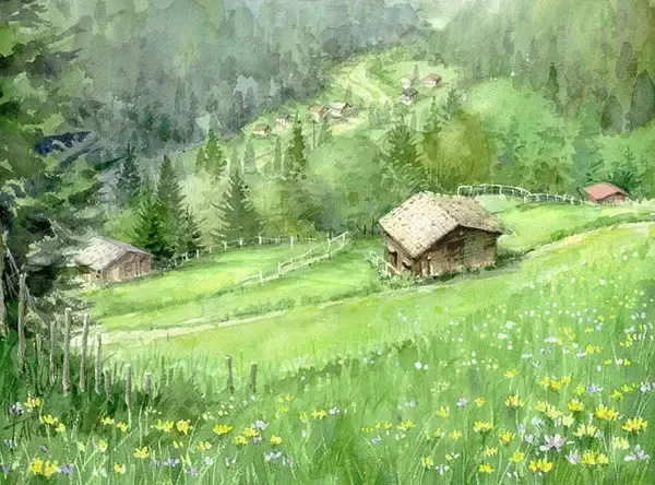 冬天的景色画