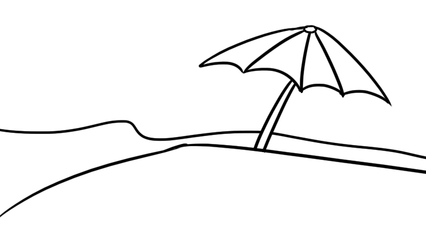 夏天的海滩简笔画