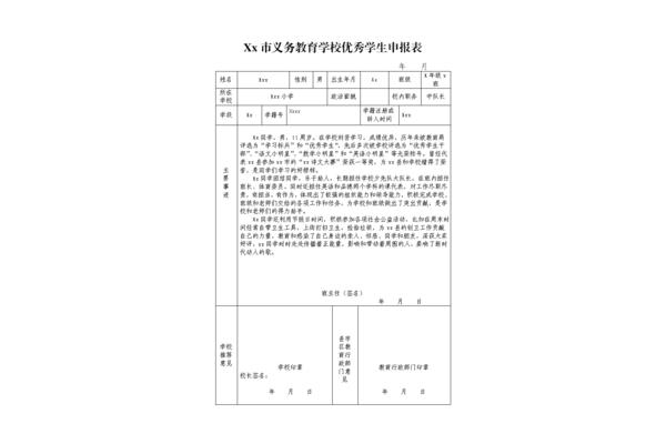 申报优秀学生的理由
